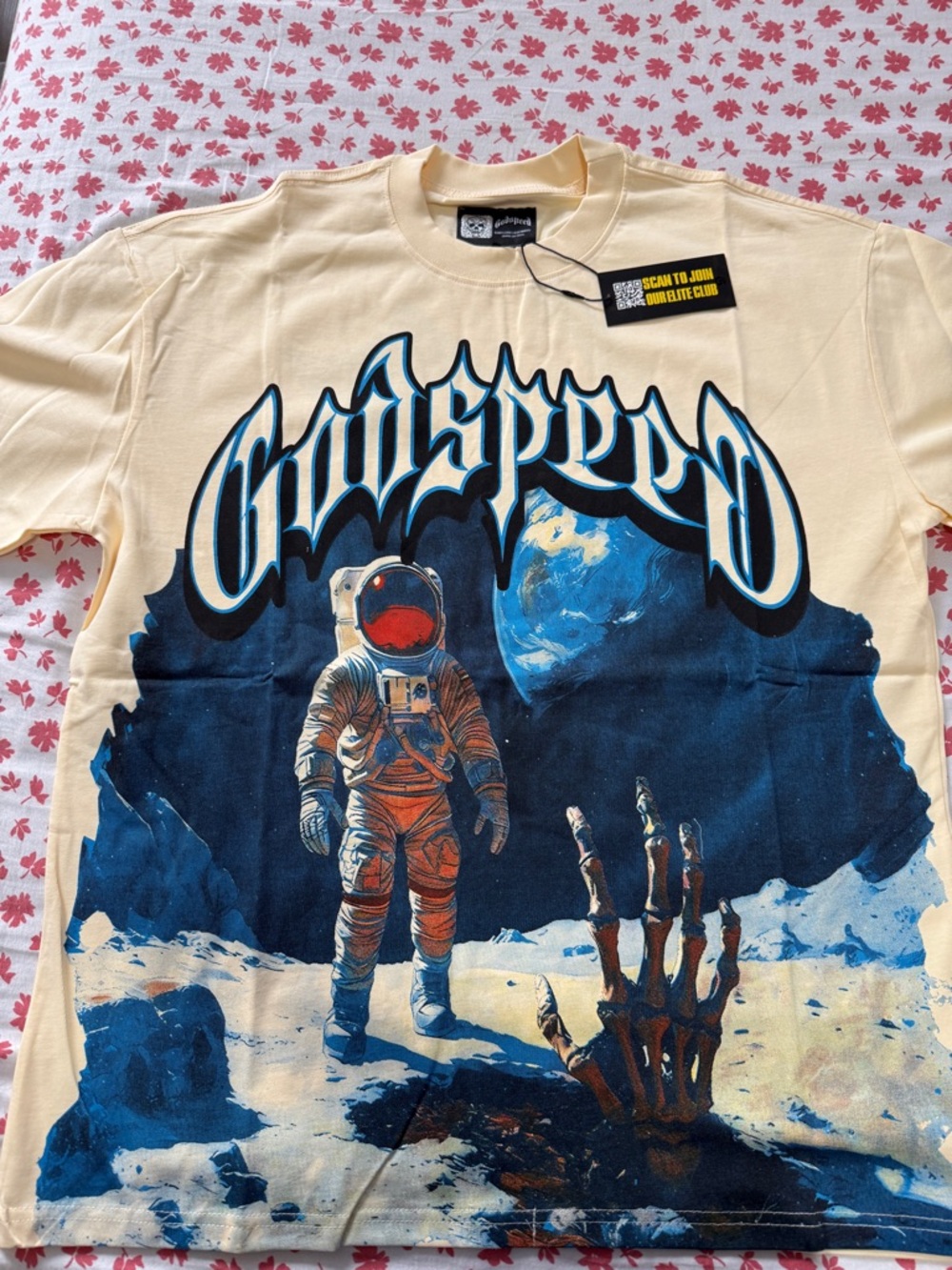 Godspeed - Astronaut Graphic Tee - Cream/Blue